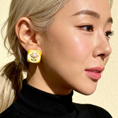 Floral Pearl Stud Earrings