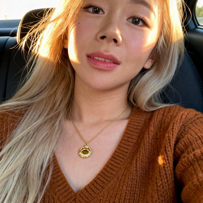 Tiger Eye Gold Pendant Necklace