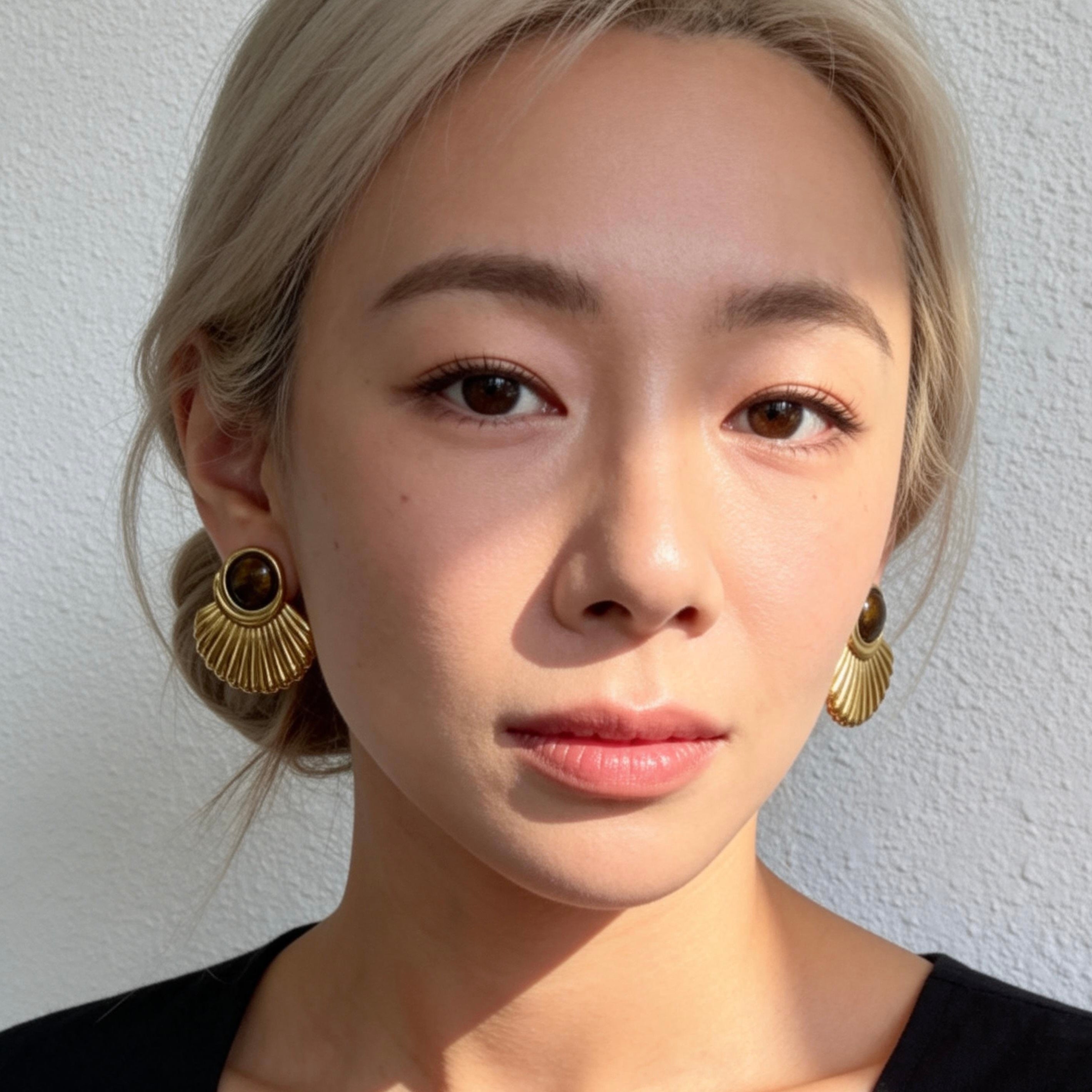 Tiger Eye Fan Earrings