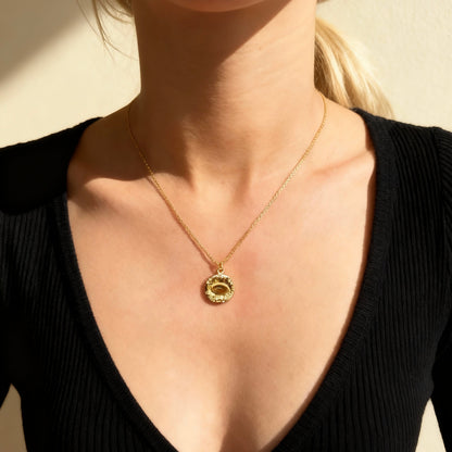 Tiger Eye Gold Pendant Necklace