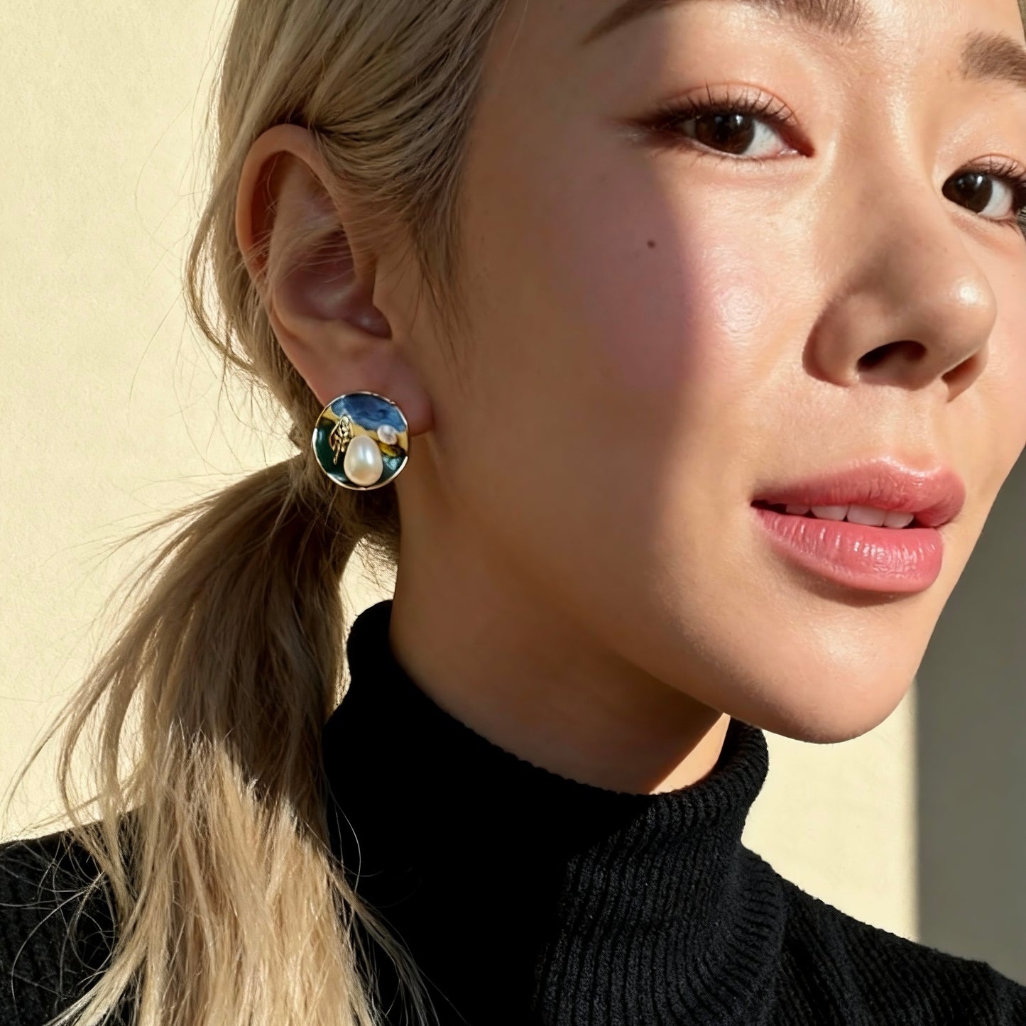 Artistic Mixed Pearl Round Earrings