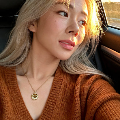 Tiger Eye Gold Pendant Necklace