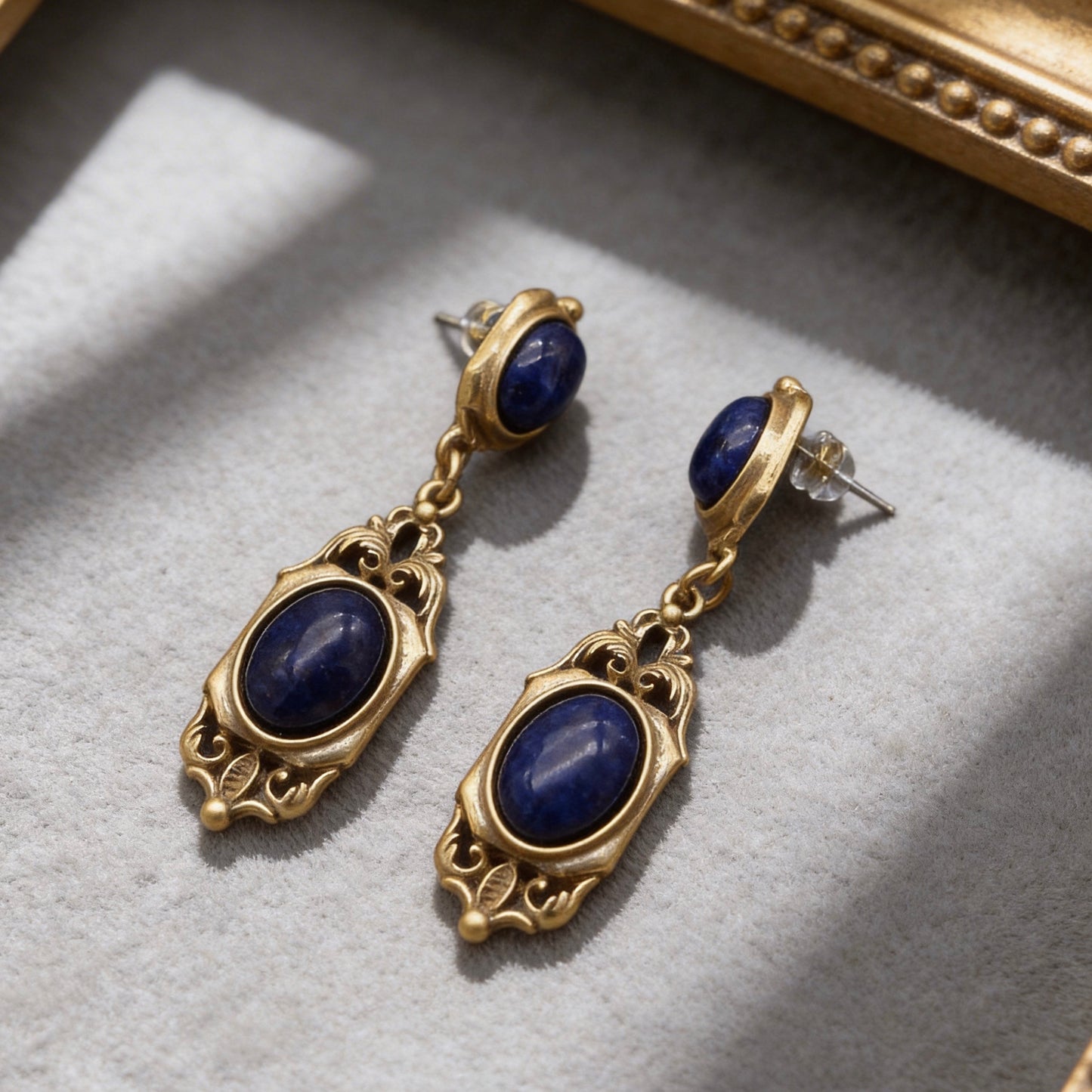 Lapis Lazuli Baroque Drop Earrings