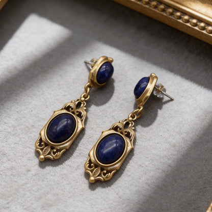 Lapis Lazuli Baroque Drop Earrings