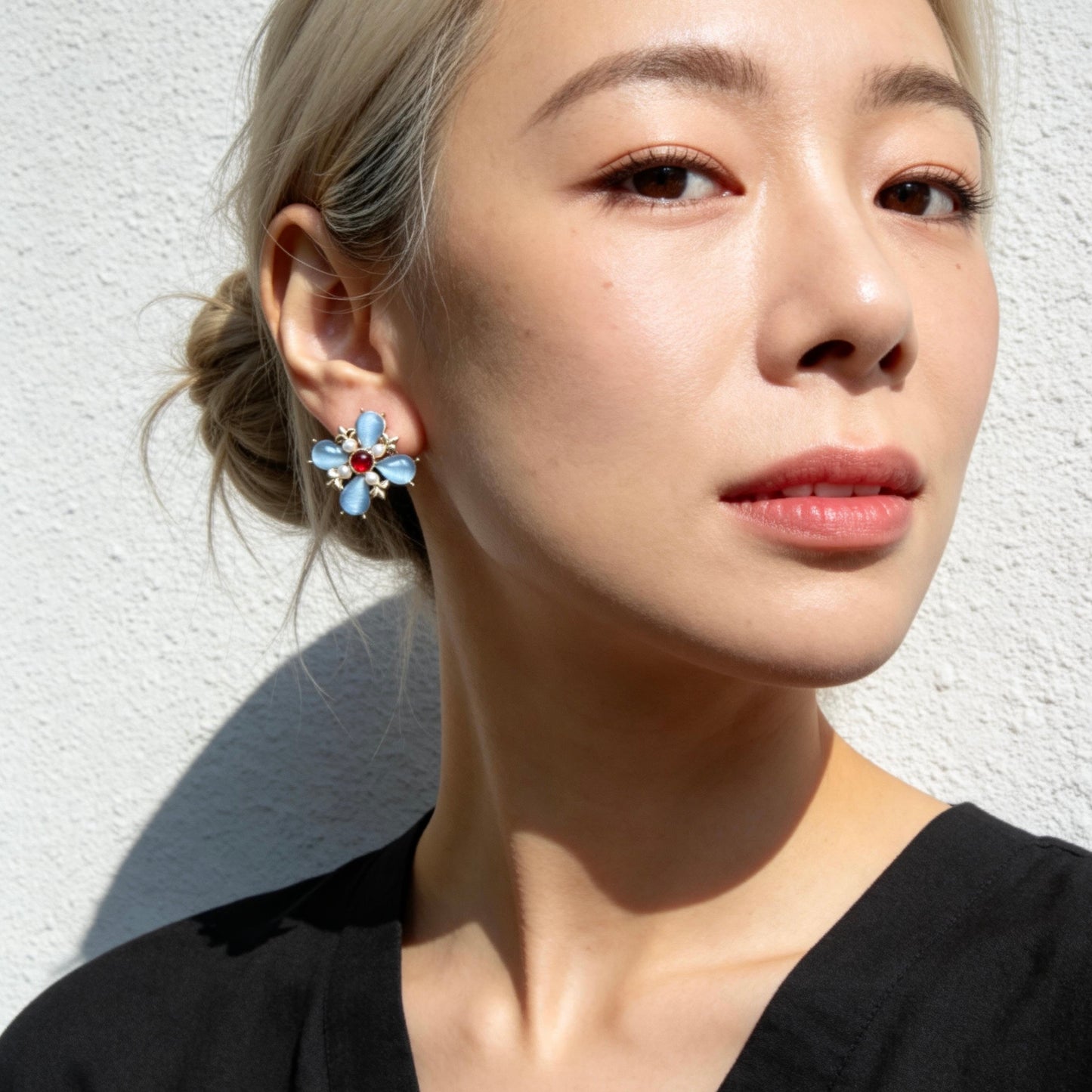 Blue Cat Eye Studs