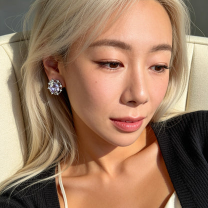 Lavender Crystal Studs