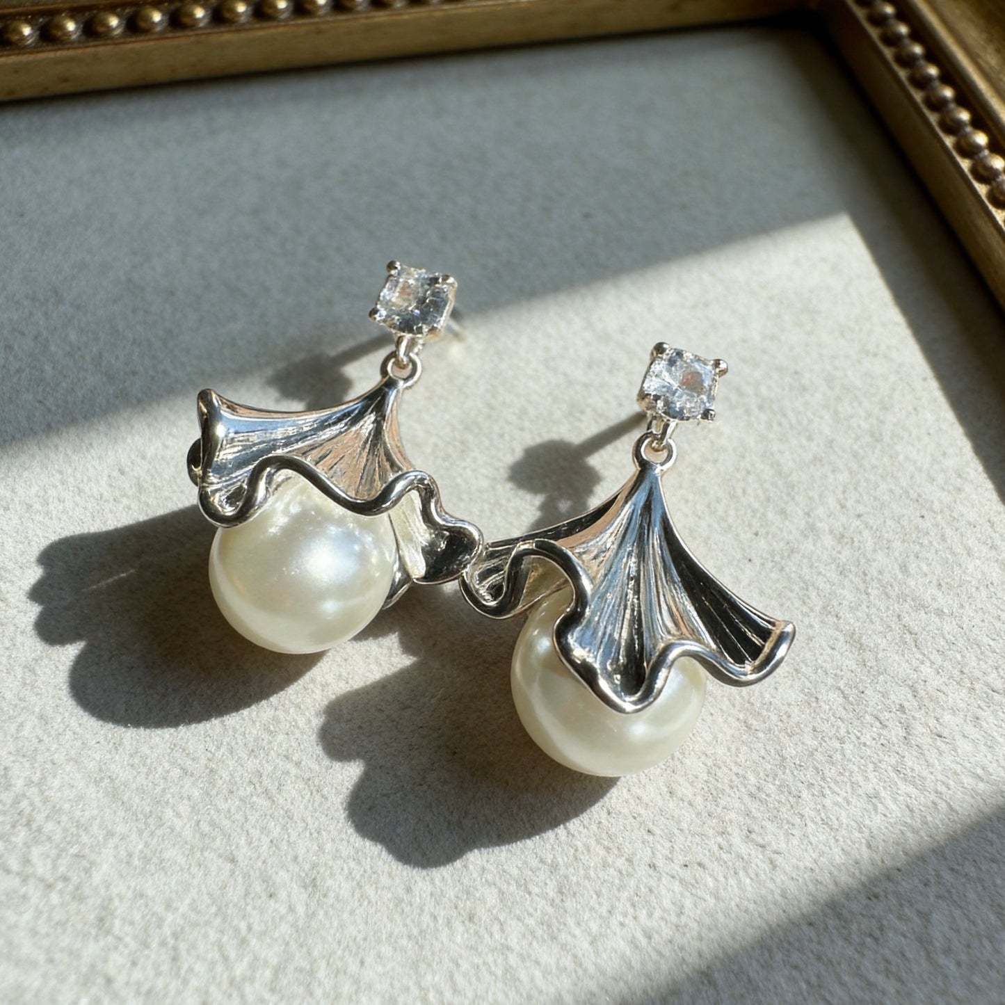 Ballet Skirt Pearl Drop Earrings