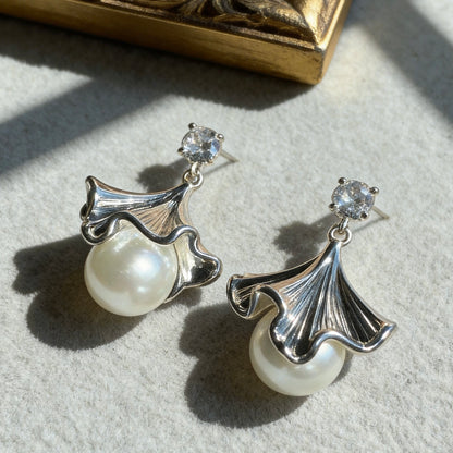 Ballet Skirt Pearl Drop Earrings