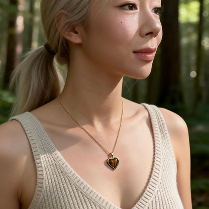 Tiger Eye Heart Pendant Necklace