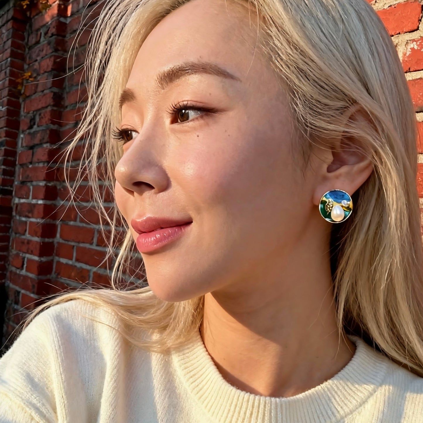 Artistic Mixed Pearl Round Earrings