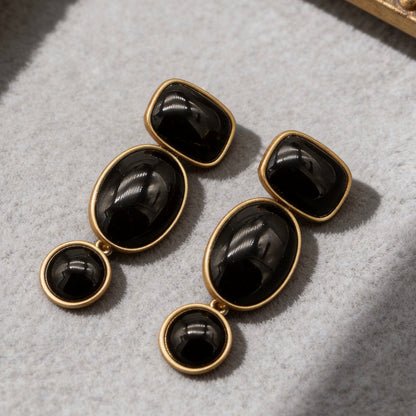 Black Onyx Drop Earrings