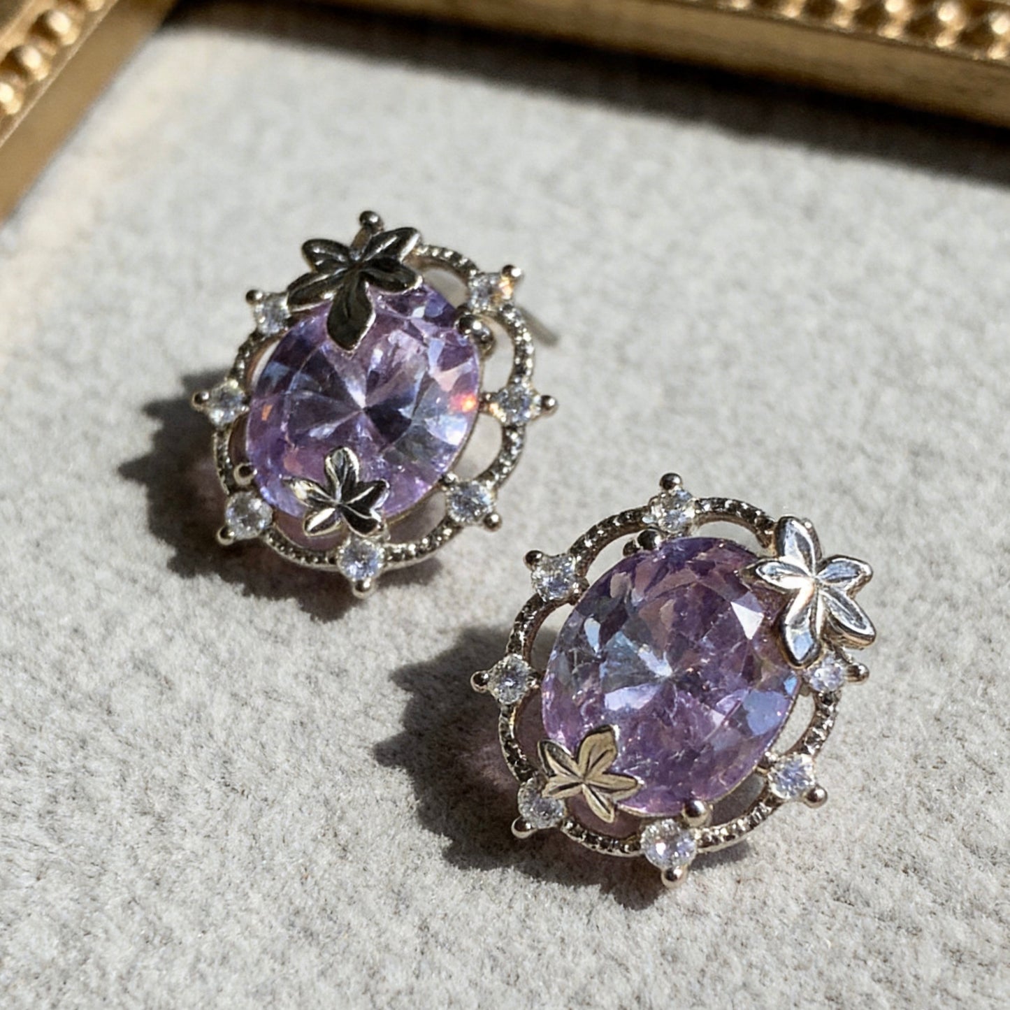 Lavender Crystal Studs