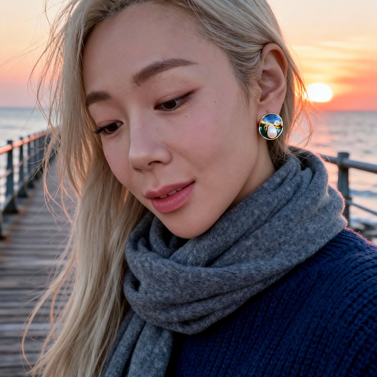 Artistic Mixed Pearl Round Earrings