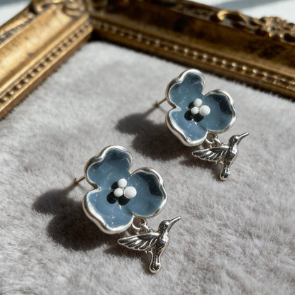 Floral Bird Studs