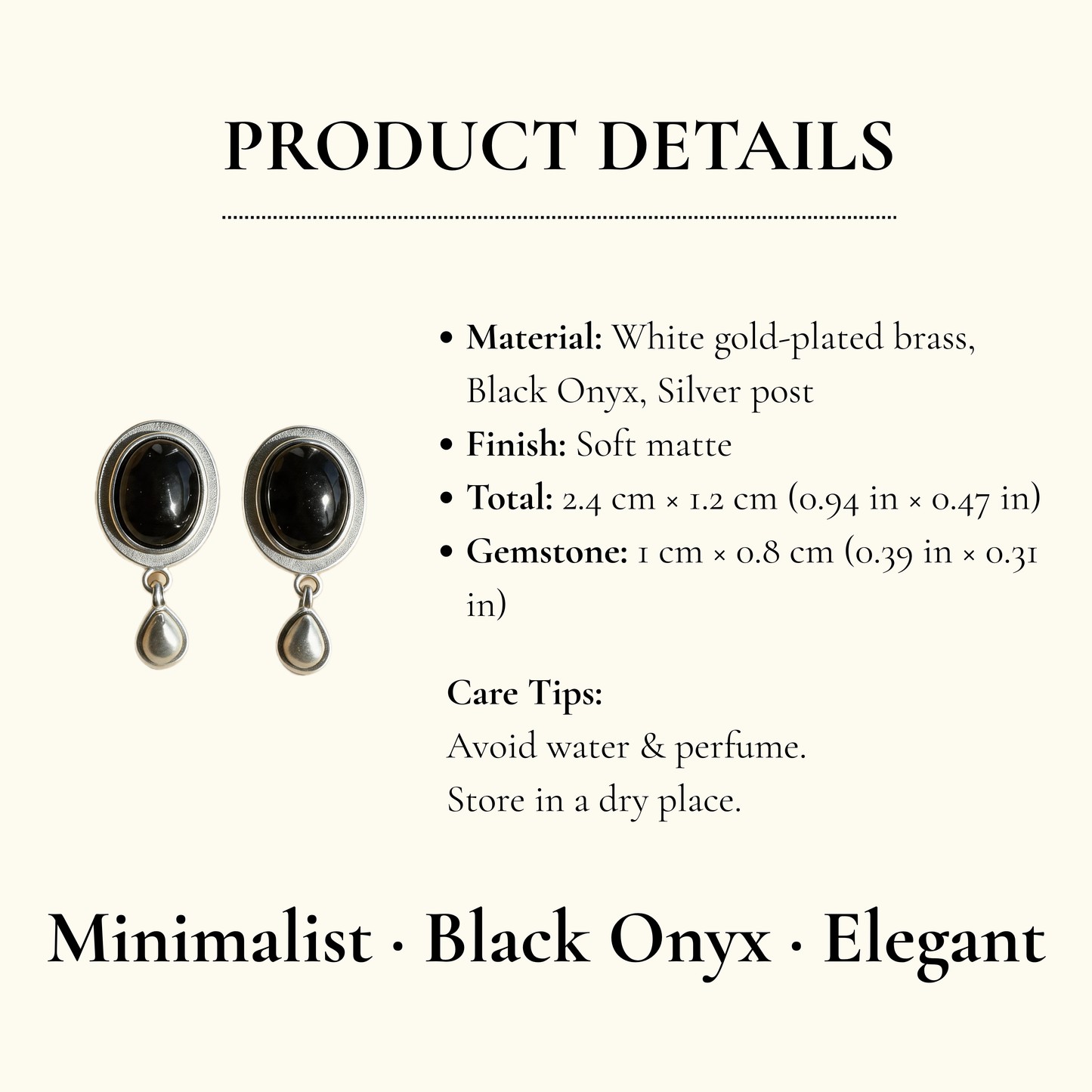 Black Agate Drop Earrings