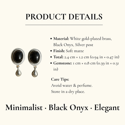 Black Agate Drop Earrings