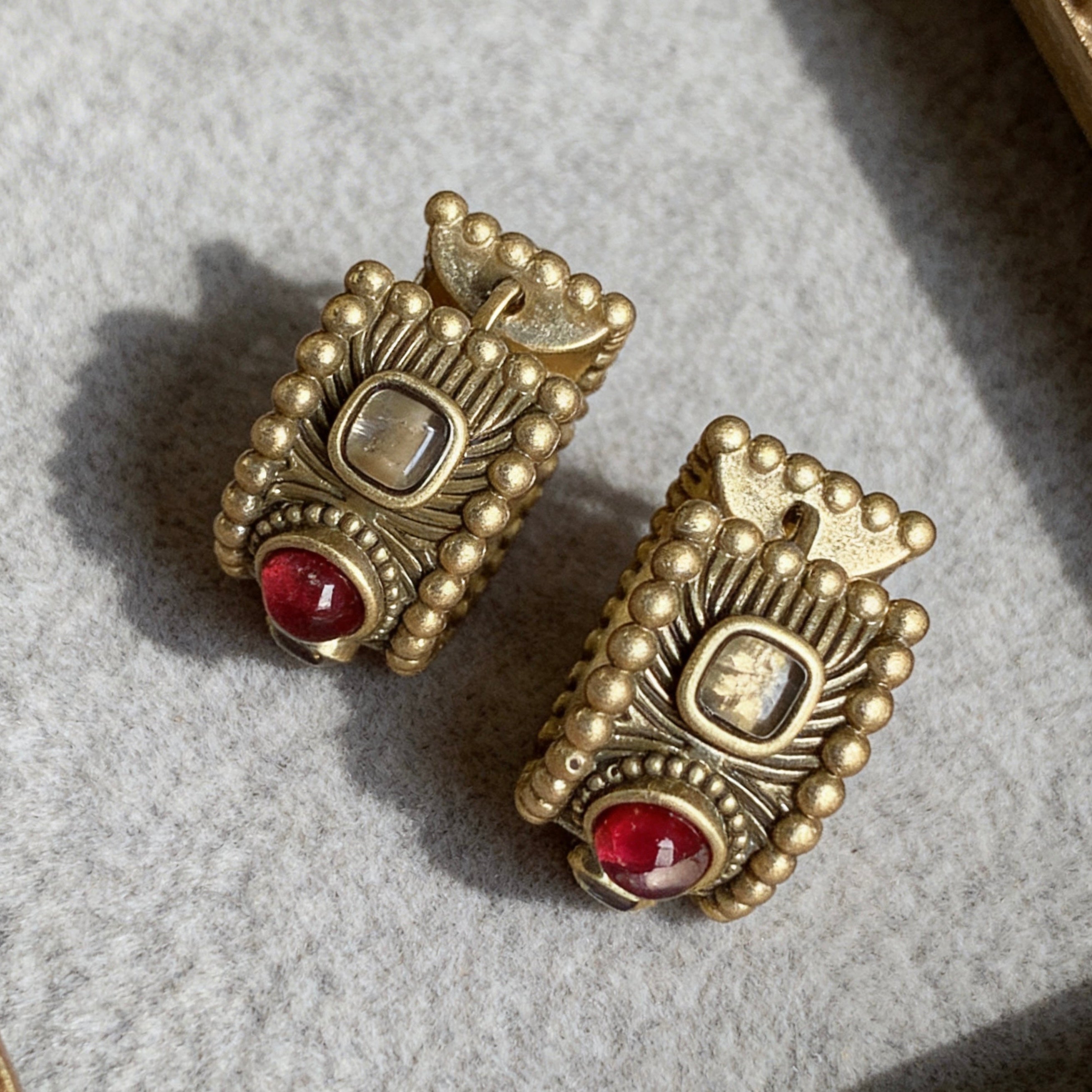 Antique Gold Wide Hoops