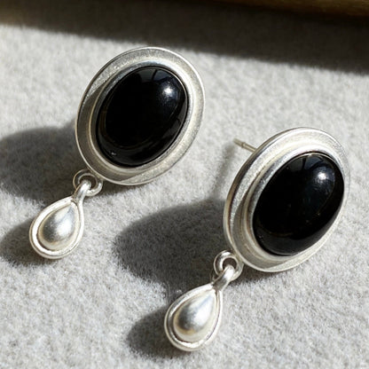 Black Agate Drop Earrings