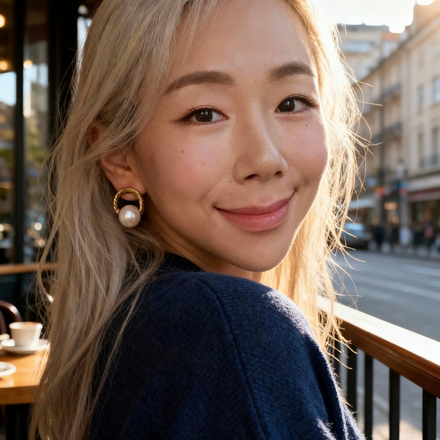 Vintage Twisted Gold Pearl Studs