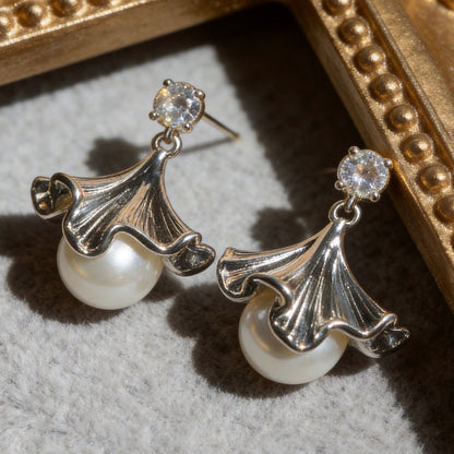 Ballet Skirt Pearl Drop Earrings