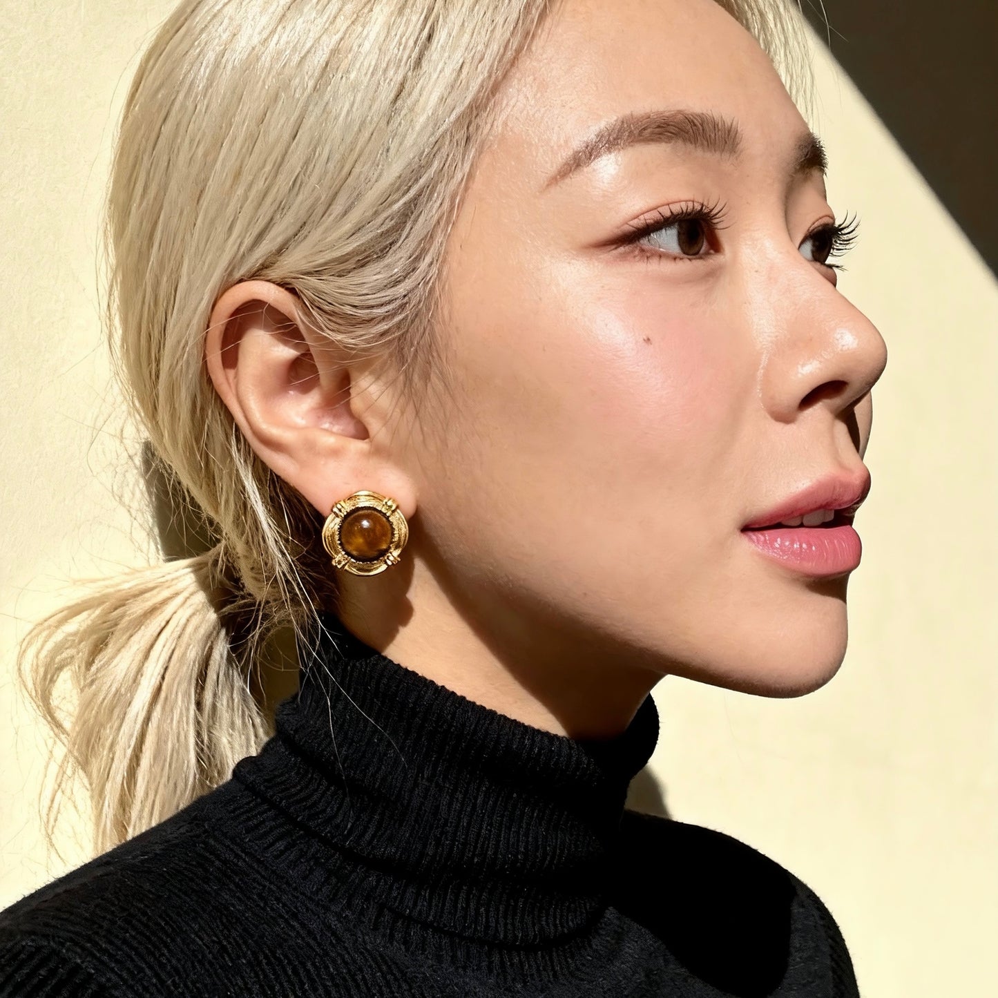 Tiger Eye Stud Earrings