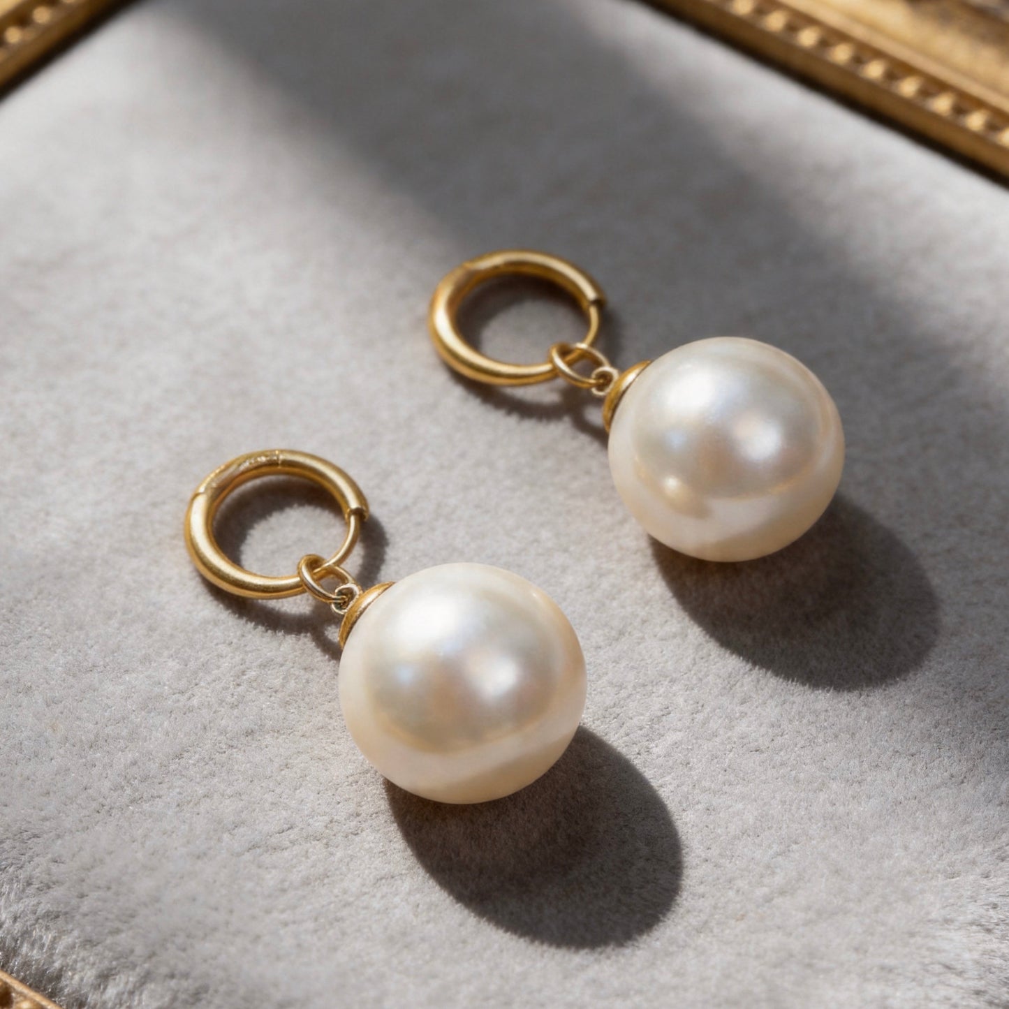 Matte Gold Pearl Drop Earrings