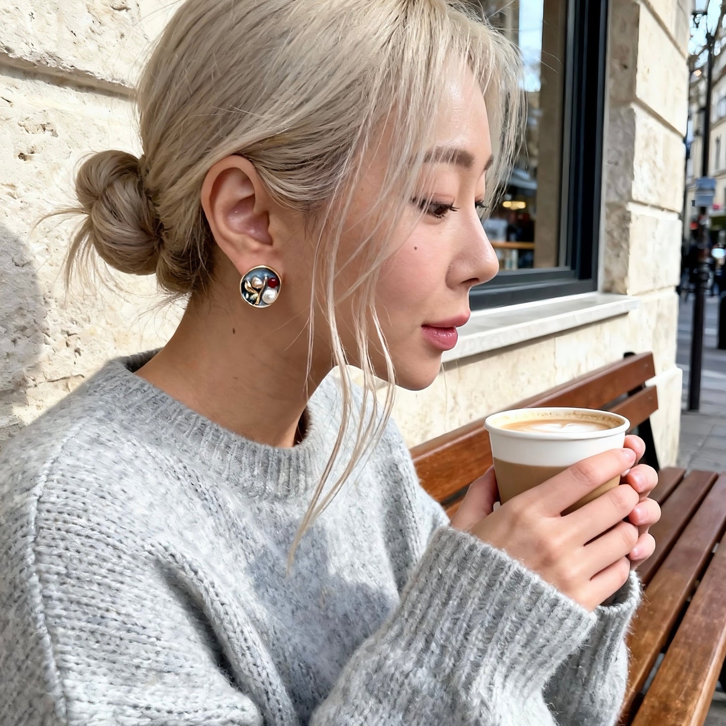 Artistic Floral Mixed Gem Earrings