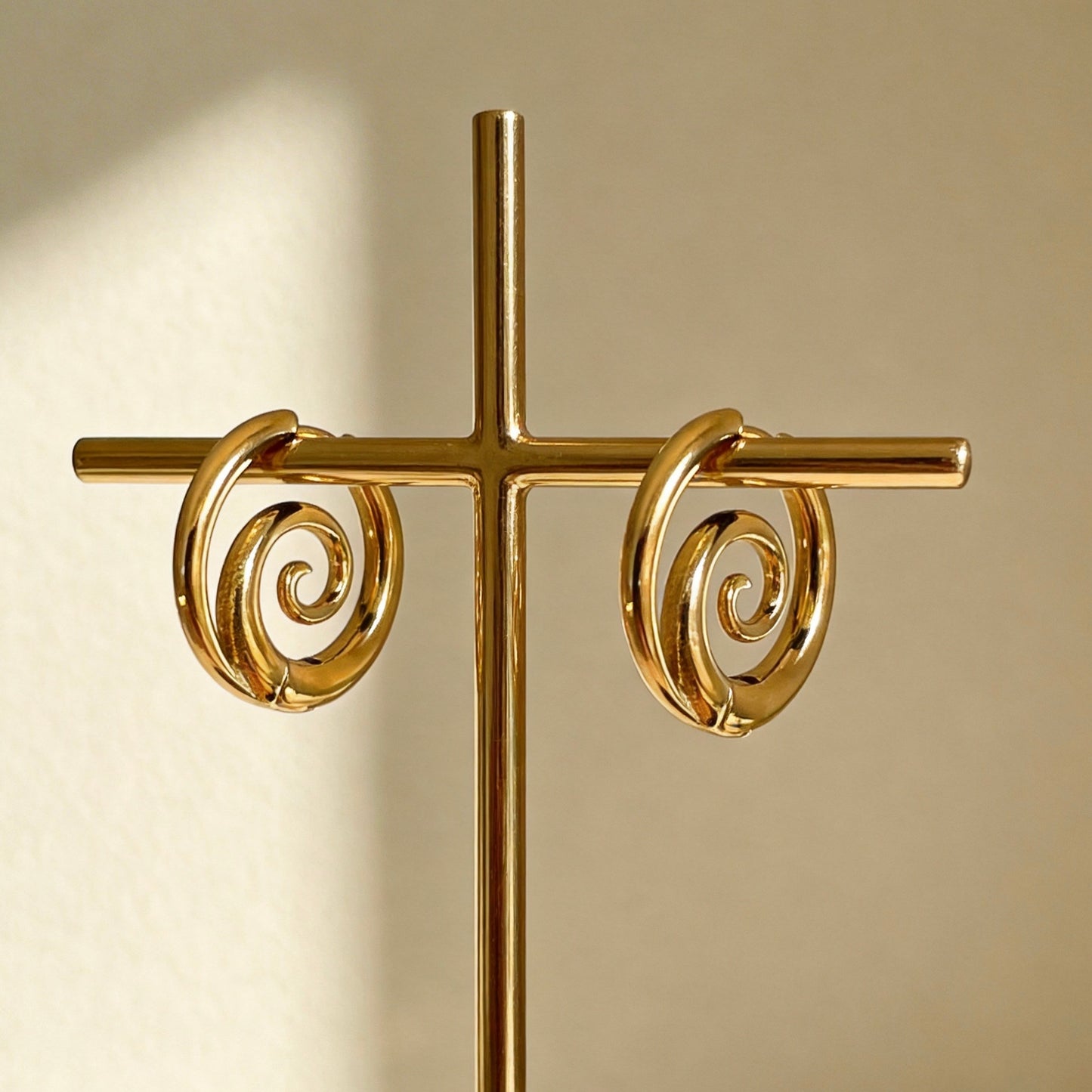Gold Swirl Hoop Earrings