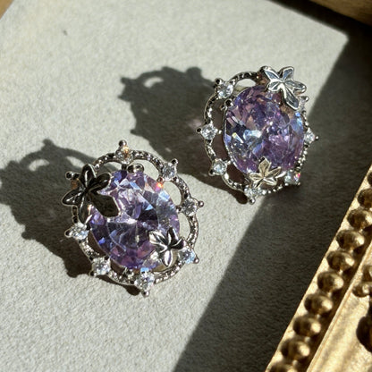 Lavender Crystal Studs
