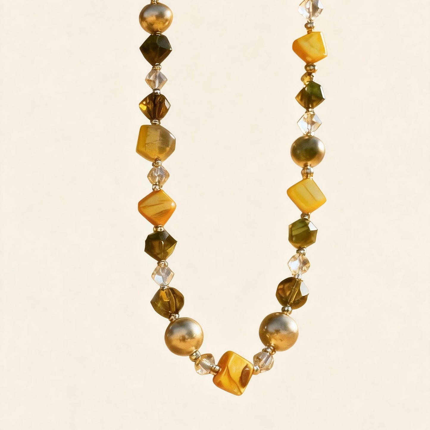 Golden Mixed Stones Necklace