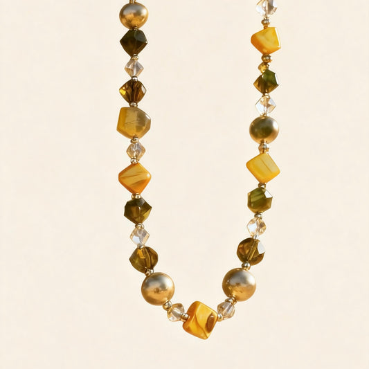 Golden Mixed Stones Necklace