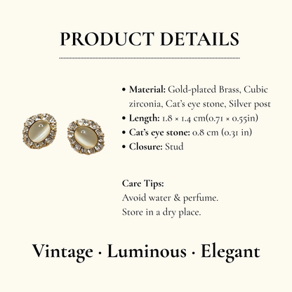 Vintage Cat Eye Studs