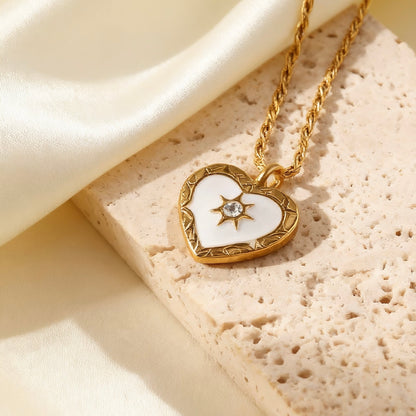 Gold Heart Sun Pendant Necklace
