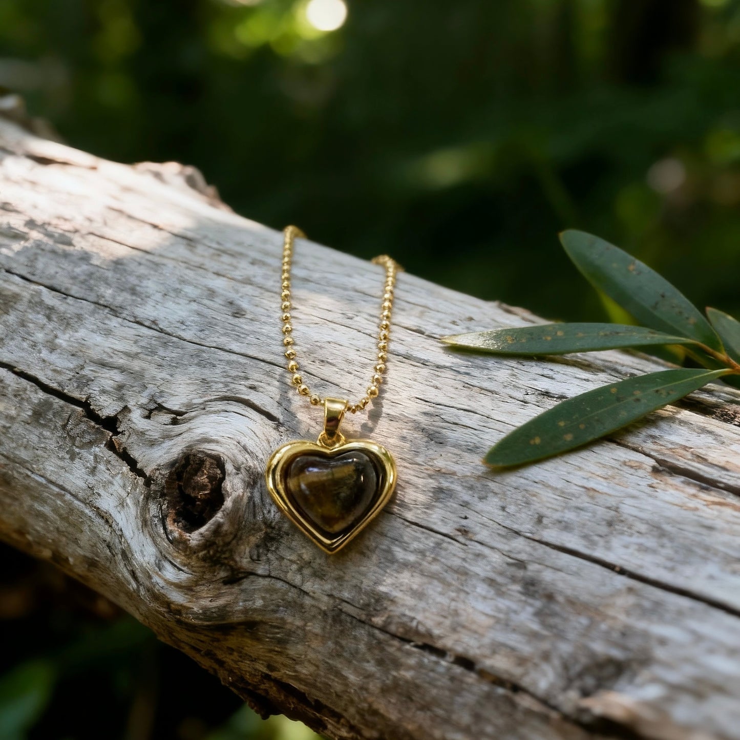 Tiger Eye Heart Pendant Necklace
