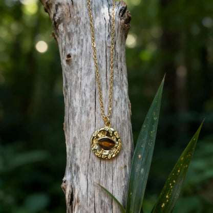 Tiger Eye Gold Pendant Necklace