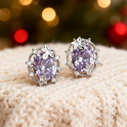 Lavender Crystal Studs