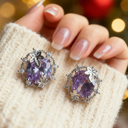 Lavender Crystal Studs
