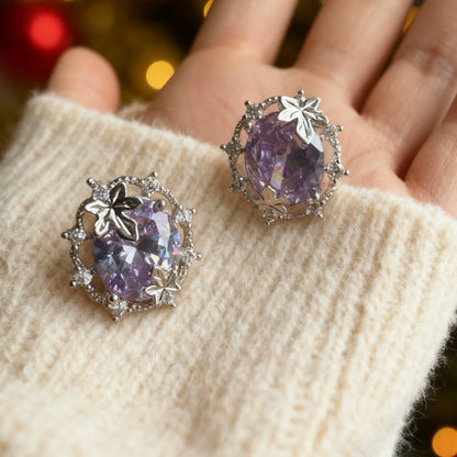 Lavender Crystal Studs