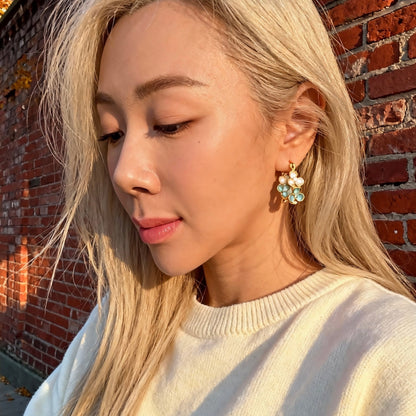 Floral Enamel Hoop Earrings