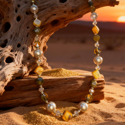 Golden Mixed Stones Necklace