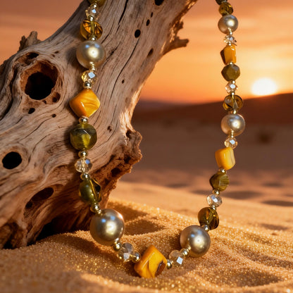 Golden Mixed Stones Necklace