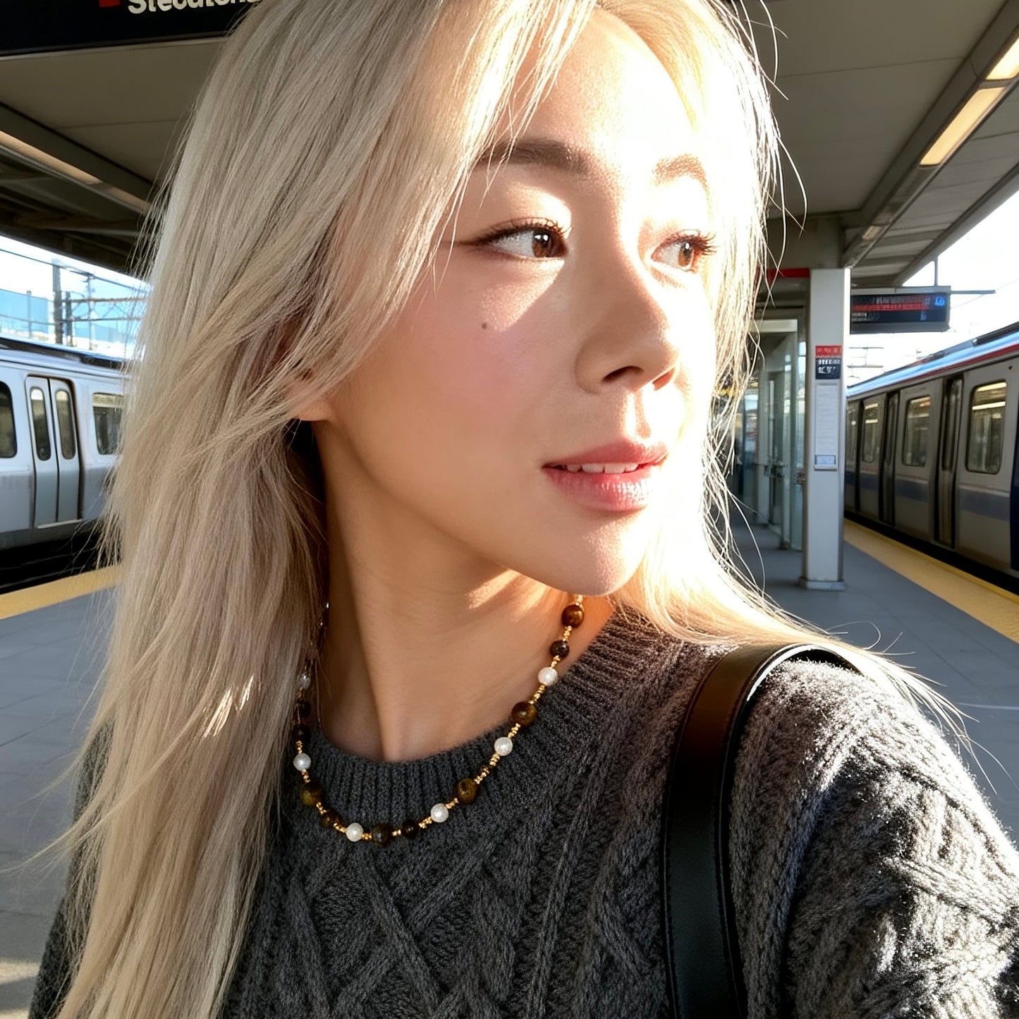 Tiger Eye & Pearl Beaded Necklace