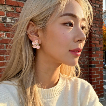 Blush Pink Petal Earrings