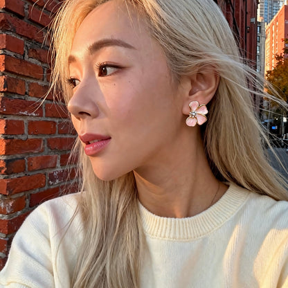 Blush Pink Petal Earrings