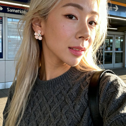 Blush Pink Petal Earrings