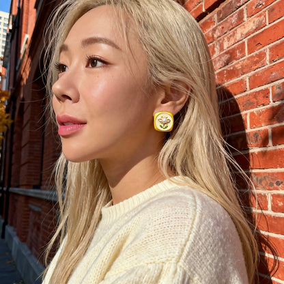 Floral Pearl Stud Earrings