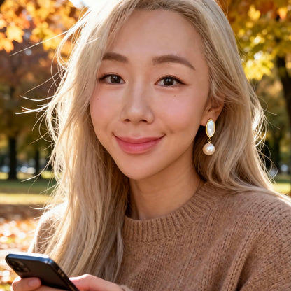 Baroque Pearl & Oval Shell Drop Earrings