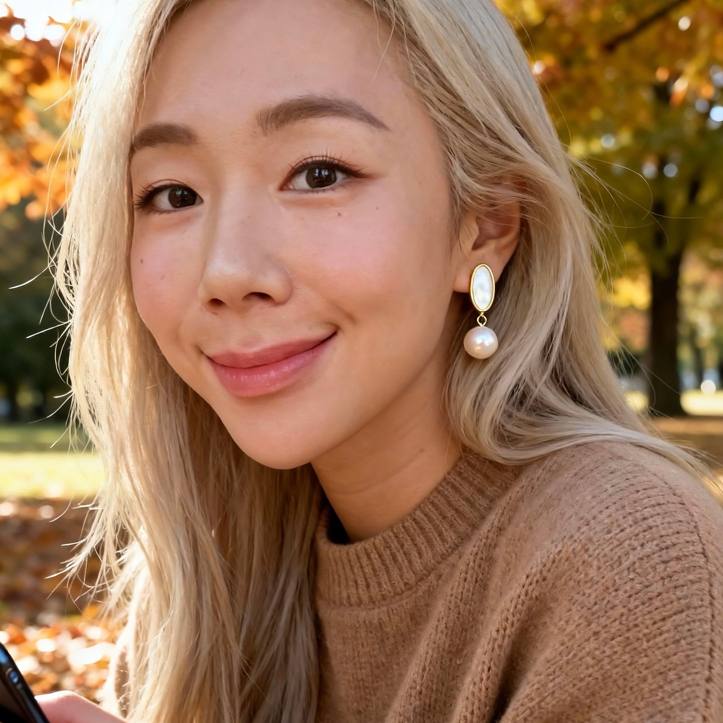 Baroque Pearl & Oval Shell Drop Earrings