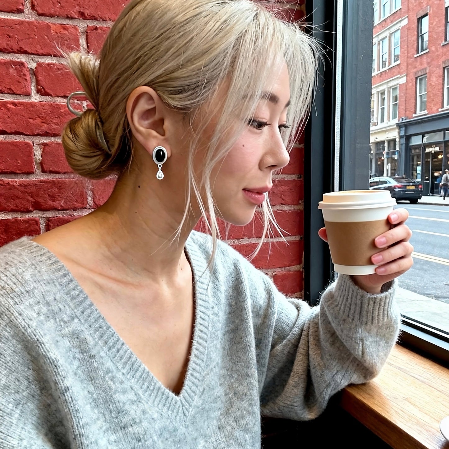 Black Agate Drop Earrings