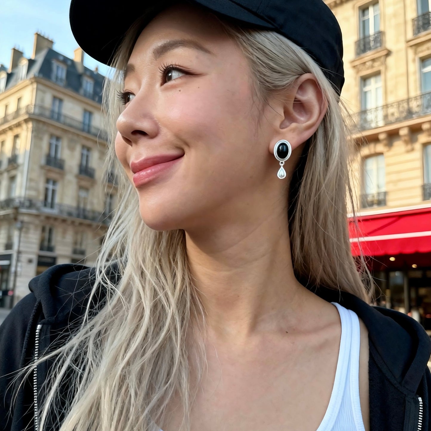 Black Agate Drop Earrings